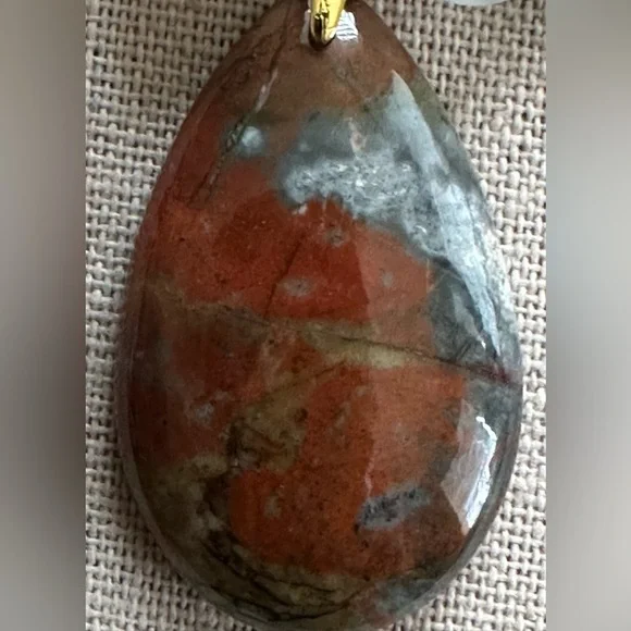 22-1/2 inch Matte Bloodstone bead Necklace NWOT - Picture 5 of 11